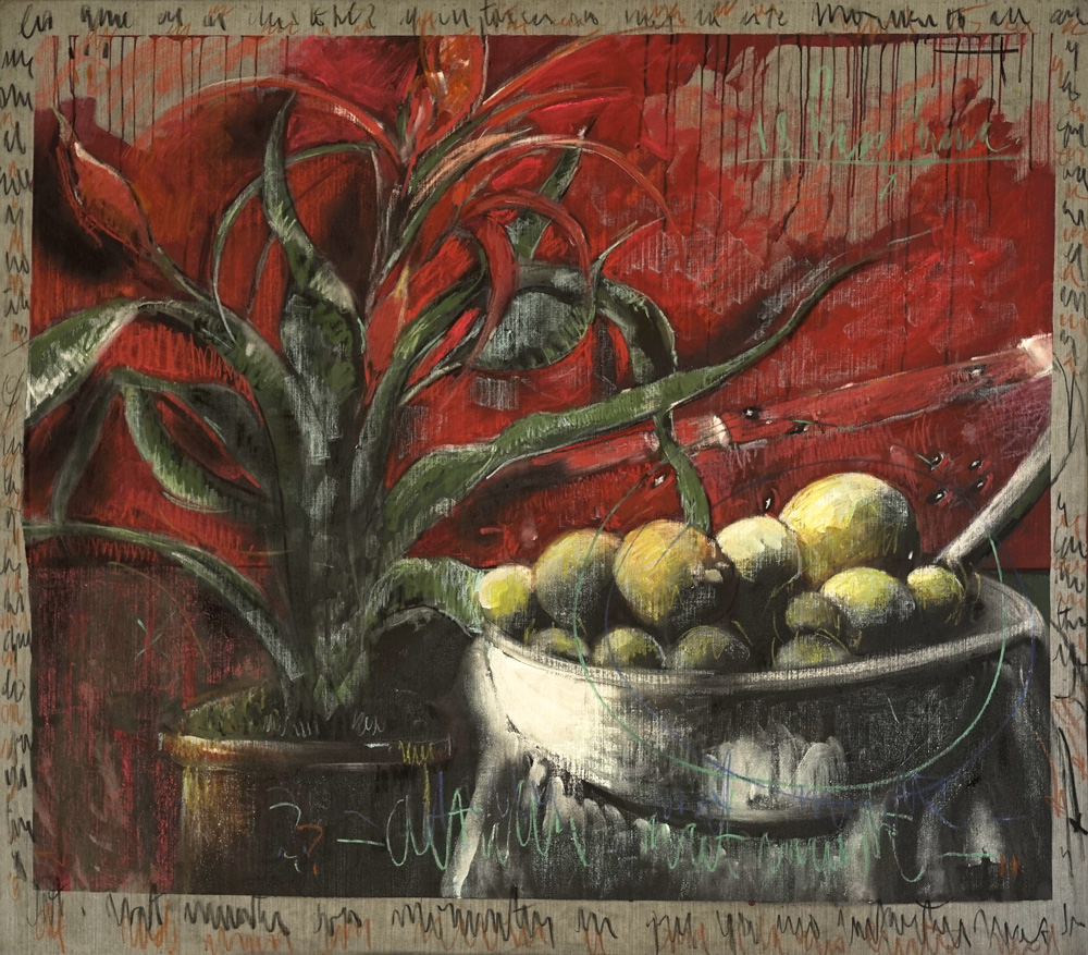 Naturaleza Muerta con Fondo Rojo -Colección Privada- 